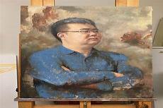 油画头像男青年图片